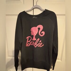 Black Barbie Sweatshirt with Pink Logo